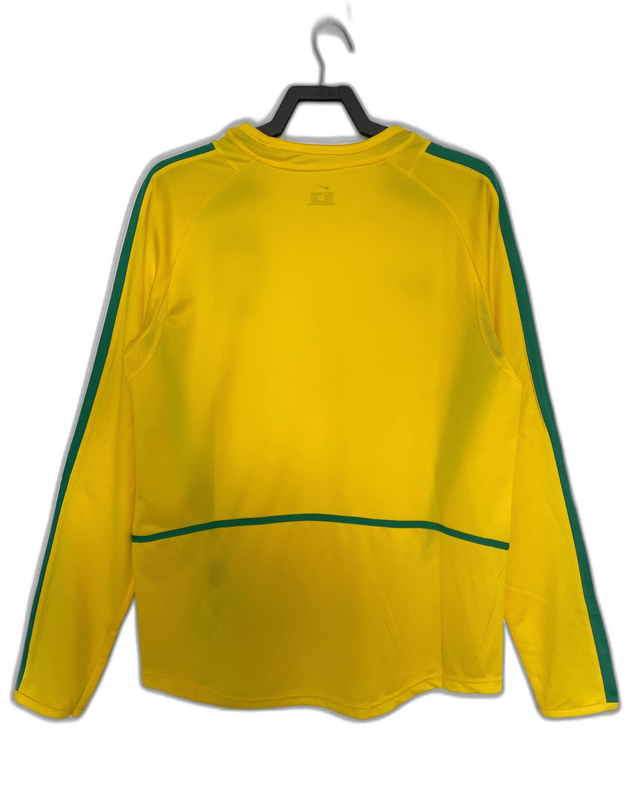 Brazil 2002 I Home Jersey - Long Sleeve Retro Version - Image 2