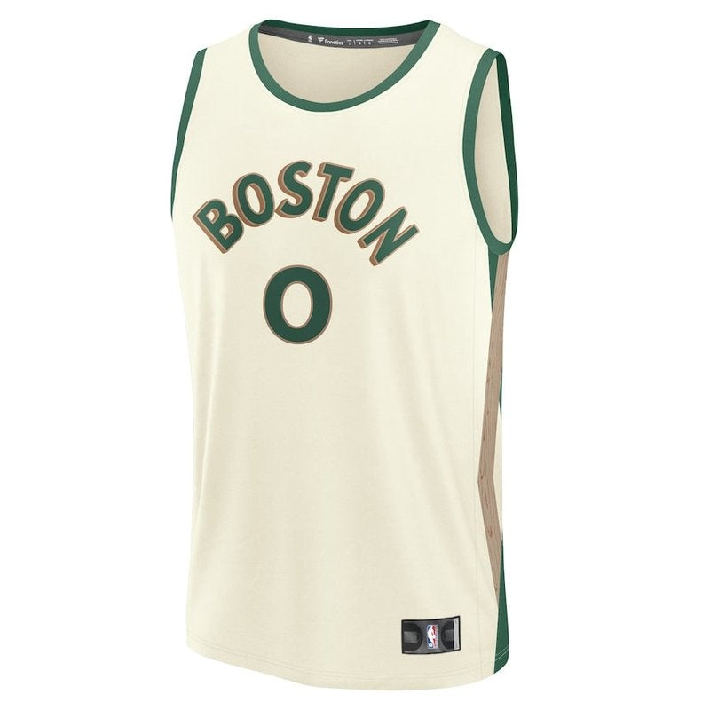 Jayson Tatum Boston Celtics Fanatics Branded 23/24 Fast Break NBA Jersey - White - City Edition - Image 2