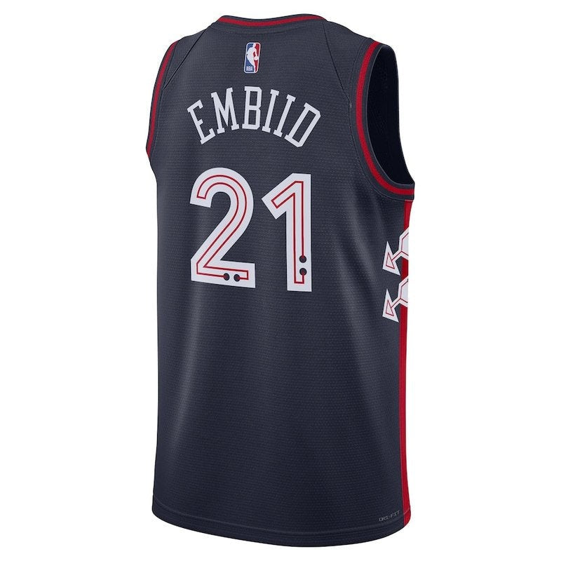 Joel Embiid Philadelphia 76ers Unisex 23/24 NBA Jersey - Navy - City Edition - Image 3
