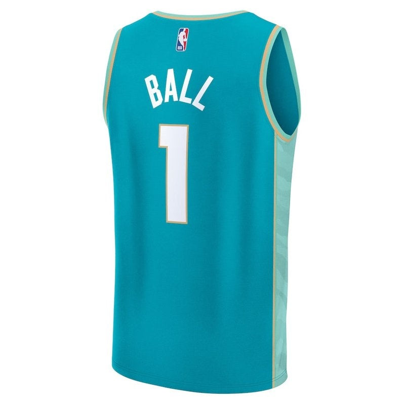 LaMelo Ball Charlotte Hornets Fanatics Branded unisex 23/24 Fast Break NBA Jersey - Teal - City Edition - Image 3