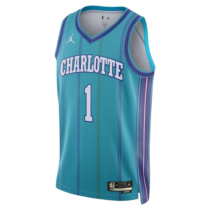 LaMelo Ball Charlotte Hornets Jordan Brand Unisex 23/24 NBA Jersey - Classic Edition - Teal - Image 2